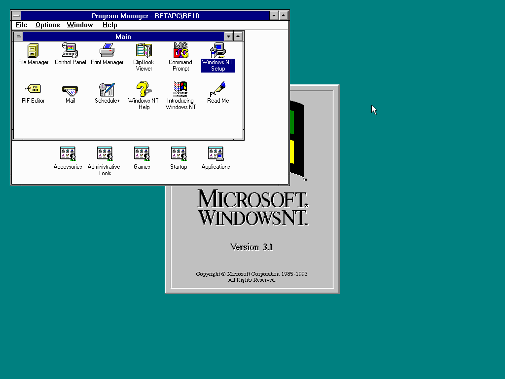 Windows NT 3.1 (Second RTM) Microsoft Free Download, Borrow, and